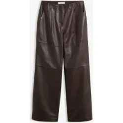 bonprix Lederhose mit Bundfaltenbraun 46Damen