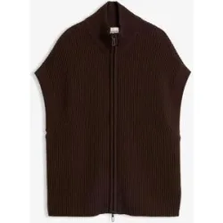 bonprix Strick-Weste aus weichem Woll-Mixbraun 36Damen