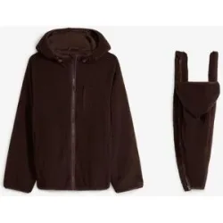 bonprix 3-in-1 Umstands- und Tragejacke aus Teddyfleece (2-tlg. Set)braun 44Damen