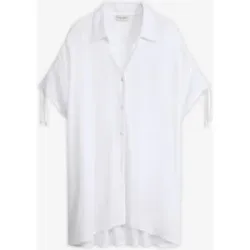 bonprix Oversize Strandbluse aus strukturiertem Crinkleweiß 52Damen