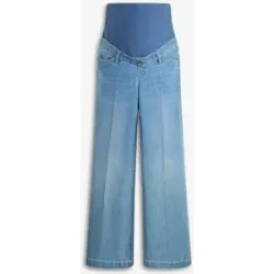 bonprix Weite Umstandsjeans aus elastischem Denim, Full Lengthblau 46Damen