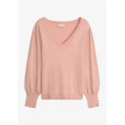 bonprix Feinstrickpullover aus Viskose-Mixrosa 40Damen