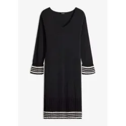 bonprix Strickkleid aus Viskose und Polyamid, ausgestellte Passform, mit Streifendesign