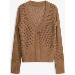 bonprix Ajour-Strickjackebraun 44Damen