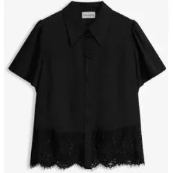 bonprix Bluse mit Spitzeschwarz 50Damen