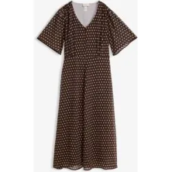 bonprix Midikleid aus strukturiertem Chiffonbraun 38Damen