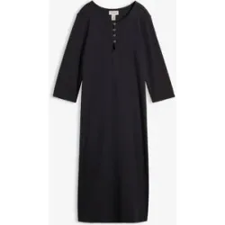 bonprix Shirtkleid mit 3/4-Ärmelnschwarz 44Damen