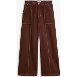 bonprix Verkürzte Twillhose aus reiner Baumwollebraun 38Damen
