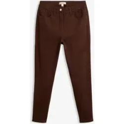 bonprix High-Waist-Mom-Twillhose aus Baumwoll-Mixbraun 42Damen