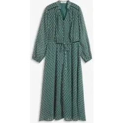 bonprix Chiffonkleid mit Kontrast-Pipingsschwarz 52Damen