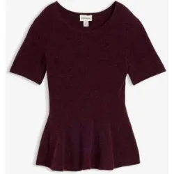 bonprix Wollpullover mit Schößchenrot 36Damen