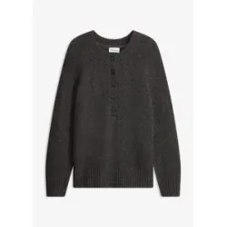 bonprix Pullover aus Baumwoll-Mixgrau 48Damen