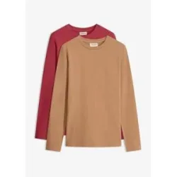 bonprix Slim-Fit Shirt mit reiner Bio-Baumwolle (2er Pack)rot 36Damen