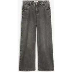 bonprix Wide-Leg-Jeans Mid Waistgrau 44Damen