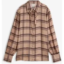 bonprix Bluse aus glänzendem Seiden-Mixbraun 38Damen