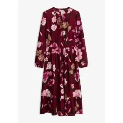 bonprix Midikleid aus fließender Viskoserot 46Damen