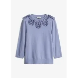 bonprix Pullover mit Puffärmelnblau 36Damen