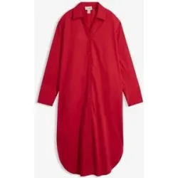 bonprix Hemdblusenkleid aus Baumwollerot 52Damen