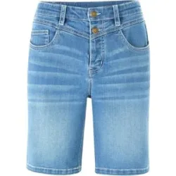 bonprix Jeans-Bermuda Slim Fit Mid Waistblau 36Damen