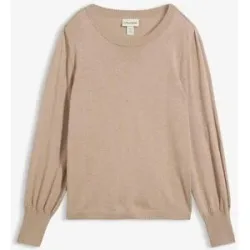 bonprix Strickpullover aus weichem Viskose-Feinstrick, mit Ballon-Ärmeln mit breiten Bündchen