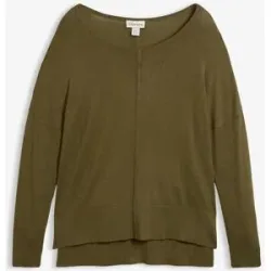 bonprix Strickpullover Viskose-Feinstrick, oversized, Seitenschlitze, hinten länger