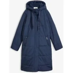 bonprix Steppmantel mit Teddyfutter in der Kapuzeblau 38Damen