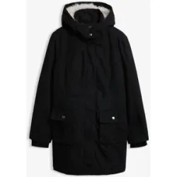 bonprix Parka mit Kapuze mit Kapuze und Fellimitat, aus Baumwolle, mit taillierter Passform