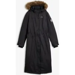 bonprix Wintermantel mit abnehmbarer Kapuze + Fellimitat, Daumenlöcher, Handy-Innentasche