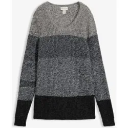 bonprix Strickpullover aus Baumwollmischung, ohne Verschluss, eng anliegende Passform
