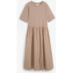 bonprix Midikleid aus Baumwolle, A-Linien-Passform, Kurzarm-Design, Midilänge
