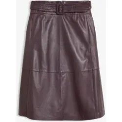 bonprix Lammnappa-Lederrock mit Gürtel (2-tlg. Set)rot 40Damen