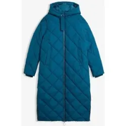 bonprix Langer, wattierter Steppmantel mit Kapuzepetrol 52Damen