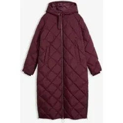 bonprix Langer, wattierter Steppmantel mit Kapuzerot 36Damen