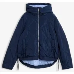 bonprix Kurze Steppjacke mit Futter in Kontrastfarbeblau 50Damen
