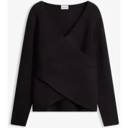 bonprix Wickelpulloverschwarz 40Damen