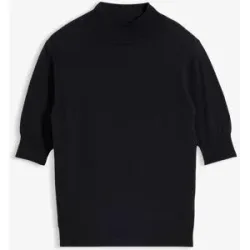 bonprix Rollkragenpullover aus weichem Woll-Mixschwarz 44Damen
