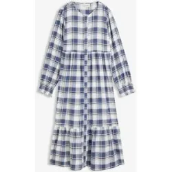 bonprix Flanell-Midikleid aus reiner Baumwolleblau 44Damen