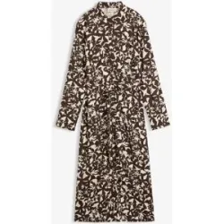 bonprix Hemdblusenkleid aus fließender Viskosebraun 42Damen
