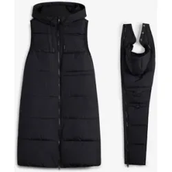 bonprix Lange 3-in-1 Umstandsweste mit Trageeinsatz (2-tlg Set)schwarz 38Damen