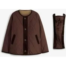 bonprix 4-in-1 kuschelige Umstandsjacke zum Wenden mit Trageeinsatz (2 tlg. Set)braun 42Damen