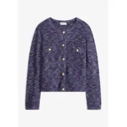 bonprix Strickjacke mit Effektgarnblau 52Damen