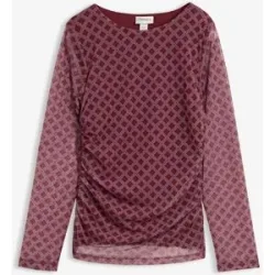 bonprix Langarmshirt aus feinem Meshrot 52Damen