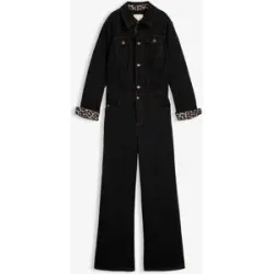 bonprix Twill-Overall mit Bequembund aus Baumwoll-Mixschwarz 36Damen