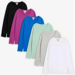 bonprix Langarmshirt (6er Pack)schwarz 36Damen