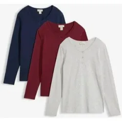 bonprix Langarmshirt (3er Pack)rot 36Damen