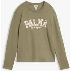 bonprix Langarmshirt aus purer Baumwollegrün 36Damen