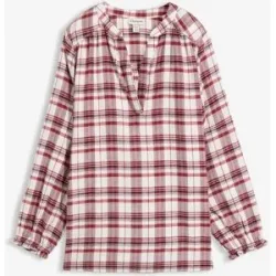 bonprix Flanell-Tunikabluse aus reiner Baumwolleweiß 40Damen