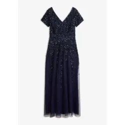 bonprix Kleid mit Paillettenblau 38Damen