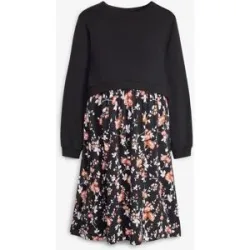 bonprix Set aus Umstands- und Stillkleid mit Sweatshirt (2-teiliges Set)schwarz 40Damen