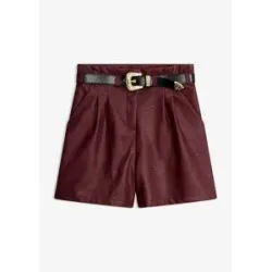 bonprix Lederimitat-Shorts mit Gürtelrot 44Damen